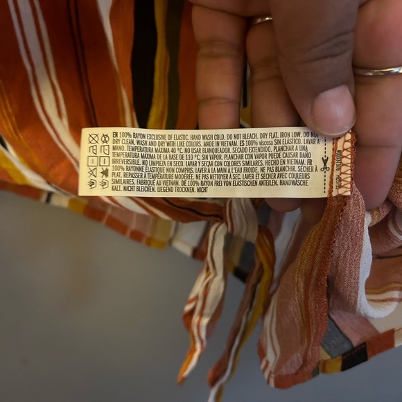 Forever 21 shirt - striped short sleeve tie front cropped top, NWT - Picture 6 of 7